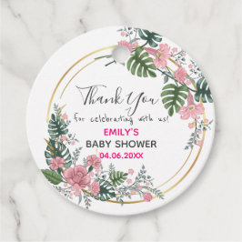 Hübsch Pink Blumenstrauß Dankeschön Kinderdusche Geschenkanhänger