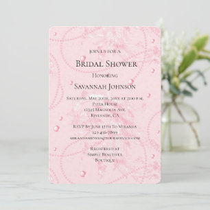 Hübsch Pink Blush Perlen Elegantes Brautparty Einladung