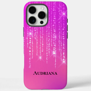 Hübsch Pink Bokeh Sparkle Herz iPhone 16 Pro Max Hülle