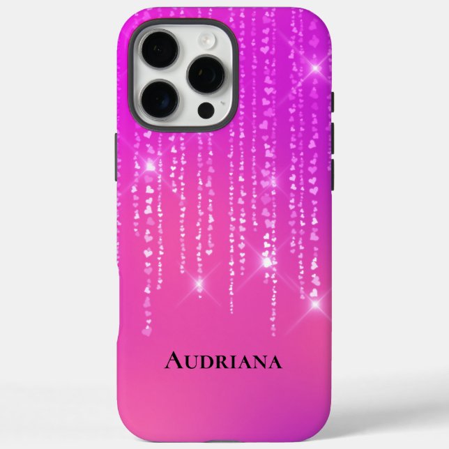 Hübsch Pink Bokeh Sparkle Herz Case-Mate iPhone Hülle (Rückseite)