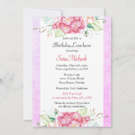 Hübsch Pink Botanical Birthday Luncheon Einladung