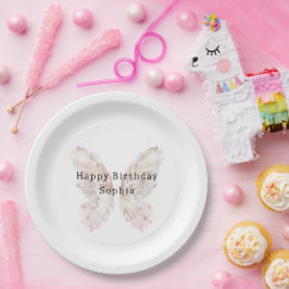 Hübsch Pink Butterfly Flügel Geburtstag Pappteller