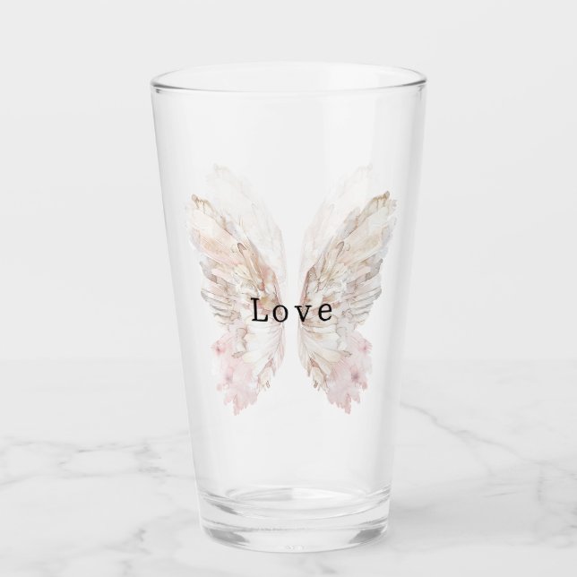 Hübsch Pink Butterfly Flügel Glas (Vorderseite)