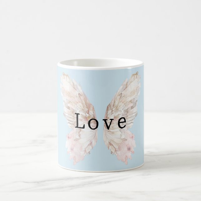 Hübsch Pink Butterfly Flügel Kaffeetasse (Mittel)
