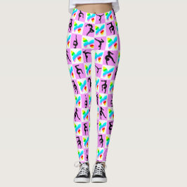 HÜBSCH PINK BUTTERFLY GYMNASTICS MÄDCHEN LEGGINGS