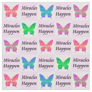 HÜBSCH PINK-BUTTERFLY MIRACLES PASSIEREN FABRIC STOFF