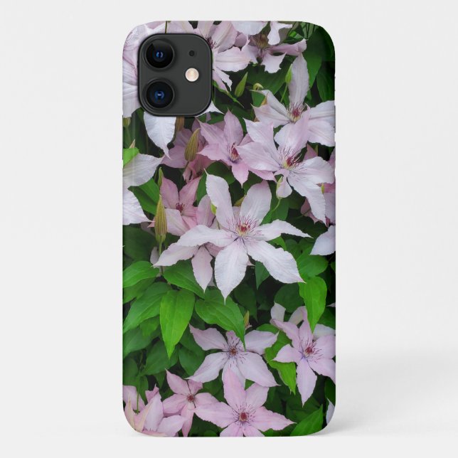 Hübsch Pink Clematis Floral Case-Mate iPhone Hülle (Rückseite)