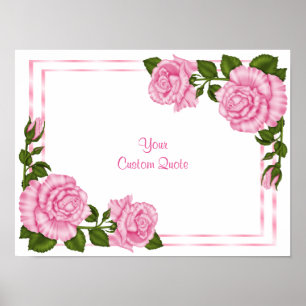 Hübsch Pink Corner Bouquets Geburtstag Poster