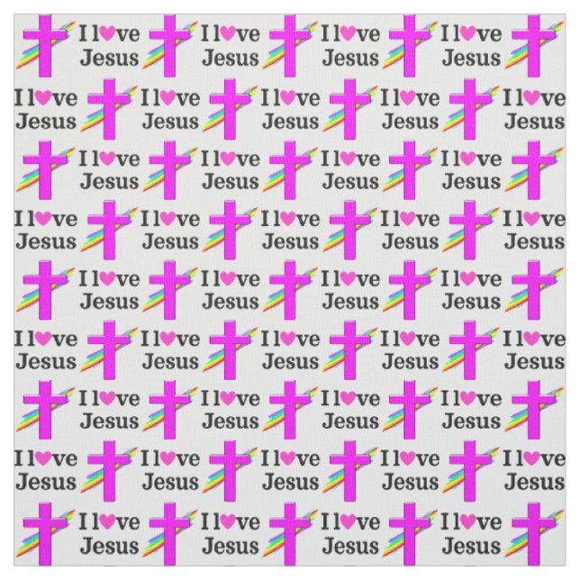 HÜBSCH PINK CROSS CHRISTLICH STOFF (Muster)