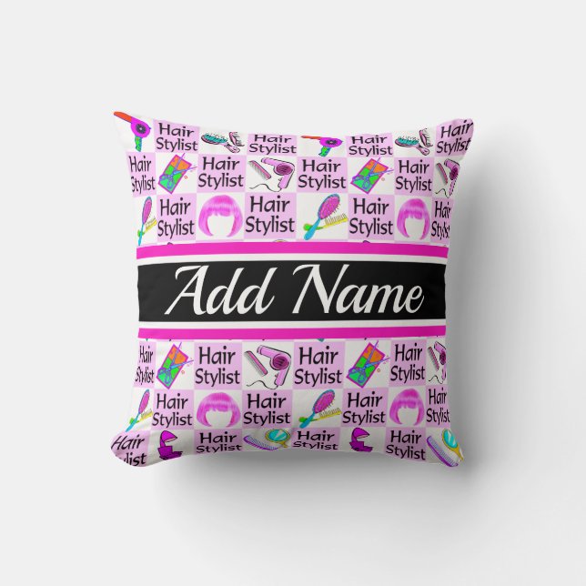 HÜBSCH PINK CUSTOM HAIRDRESSER UND SCHÖN KISSEN (Vorderseite)