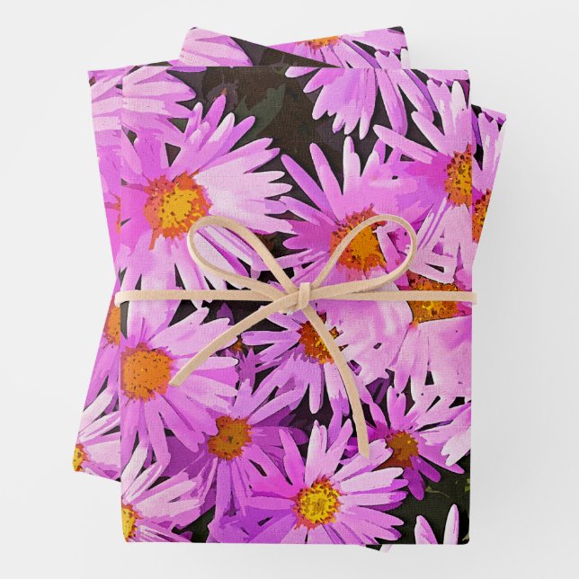 HÜBSCH PINK DAISIES GESCHENKPAPIER SET (Beispiel)