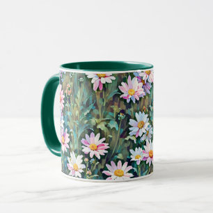 Hübsch Pink Daisy Blume Garden Art Tasse Cup