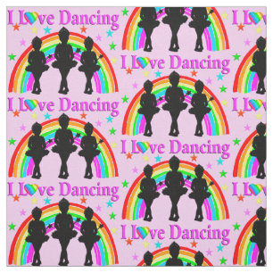 HÜBSCH PINK DANCING QUEEN FABRIC STOFF