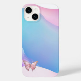Hübsch Pink Diamonte Butterfly iPhone 14 Fall Case-Mate iPhone 14 Hülle