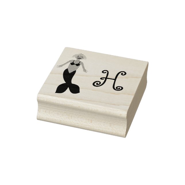 Hübsch Pink Fantasy Mermaid Custom Mit Monogramm Gummistempel (Stempel)