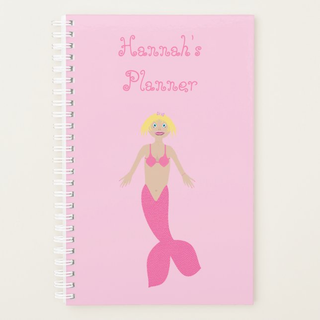 Hübsch Pink Fantasy Mermaid Custom Planer (Vorderseite)