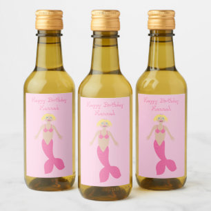 Hübsch Pink Fantasy Mermaid Custom Weinetikett