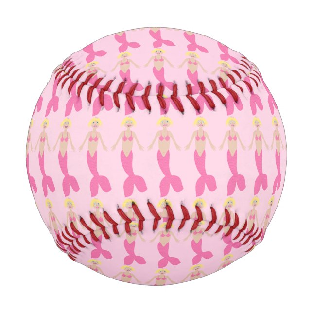 Hübsch Pink Fantasy Mermaid Gemustert Baseball (Vorderseite)