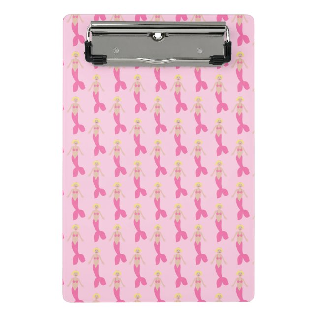Hübsch Pink Fantasy Mermaid Gemustert Mini Klemmbrett (Vorderseite)