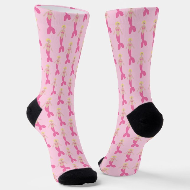Hübsch Pink Fantasy Mermaid Gemustert Socken (Gewinkelt)