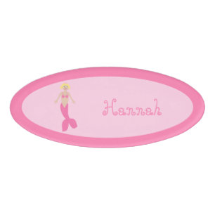 Hübsch Pink Fantasy Mermaid Individuelle Name Namenschild