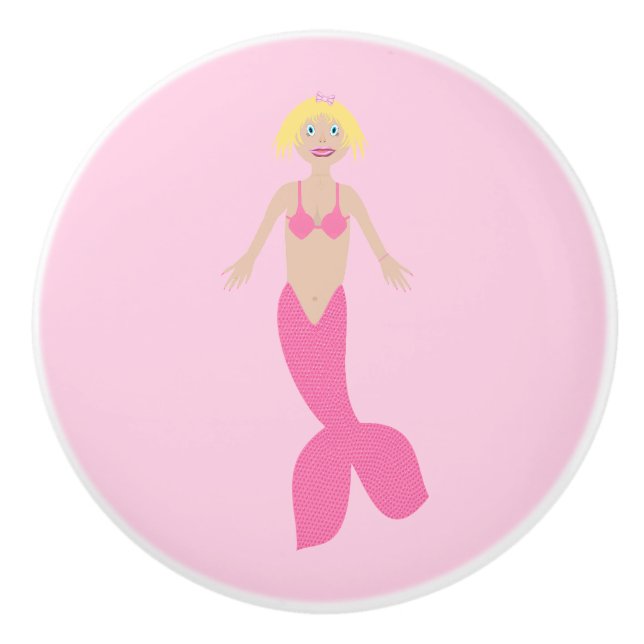 Hübsch Pink Fantasy Mermaid Keramikknauf (Vorderseite)
