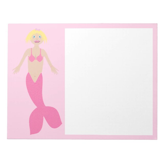 Hübsch Pink Fantasy Mermaid Notizblock (Vorderseite)