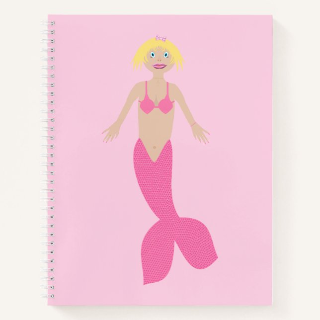 Hübsch Pink Fantasy Mermaid Notizbuch (Vorderseite)