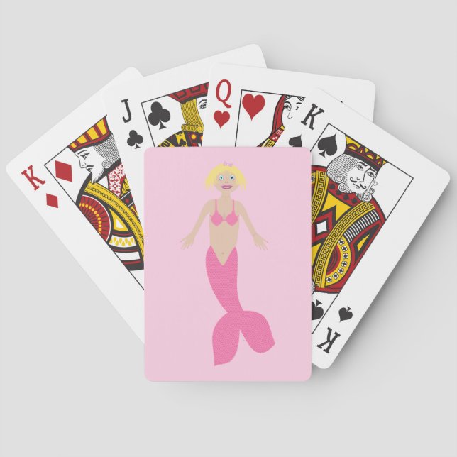 Hübsch Pink Fantasy Mermaid Spielkarten (Rückseite)