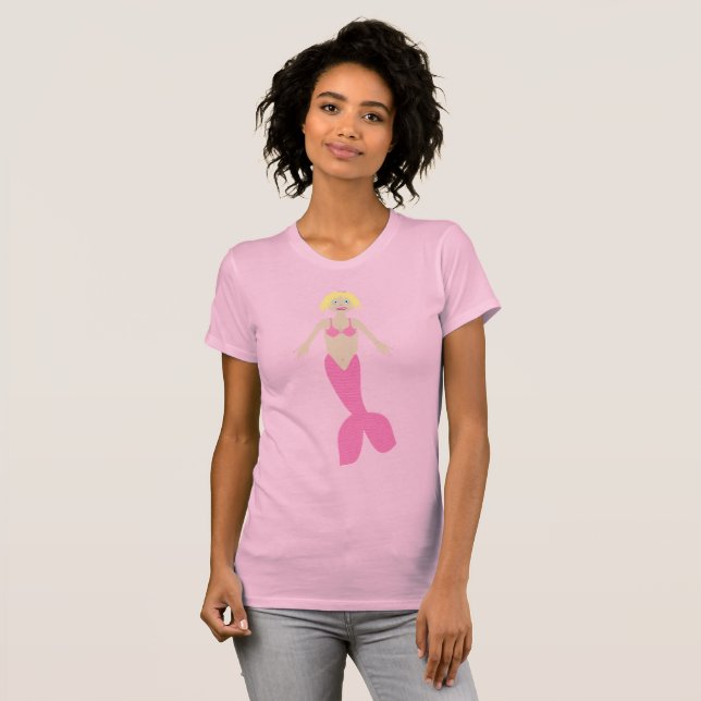 Hübsch Pink Fantasy Mermaid T-Shirt (Vorne ganz)