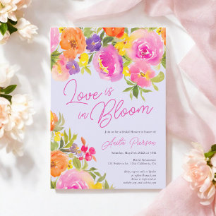 Hübsch Pink Fett florales Brautparty Einladung