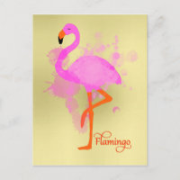Hübsch Pink Flamingo Artistic Paint Spritzer