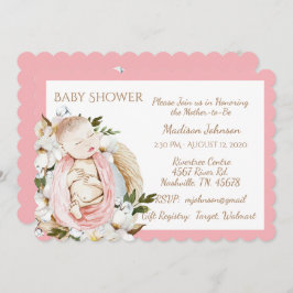Hübsch Pink Floral Baby Girl Dusche Einladung