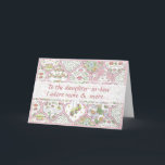 Hübsch Pink Floral Daughter-Schwiegertochter Happy Karte<br><div class="desc">Lassen Sie Ihre Schwiegertochter sich mit dieser hübschen,  rosa Grußkarte zum Geburtstag ganz besonders fühlen. Das Design zeichnet sich durch eine aufwändige Aquarellblumenillustrierung mit Vögeln,  Schmetterlingen und anderen Mustern aus. Die Karte ist hell und farbenfroh und kann leicht mit Ihrem eigenen Namen und Ihrer eigenen Nachricht personalisiert werden</div>