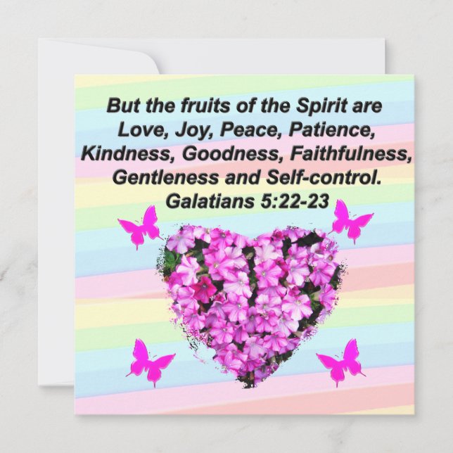 HÜBSCH PINK FLORAL GALATIANS 5 EINLADUNG (Vorderseite)