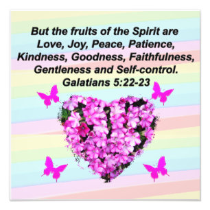 HÜBSCH PINK FLORAL GALATIANS 5 FOTODRUCK