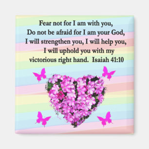 HÜBSCH PINK FLORAL ISAIAH 41:10 DESIGN MAGNET