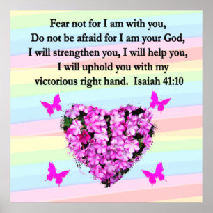 HÜBSCH PINK FLORAL ISAIAH 41:10 DESIGN POSTER