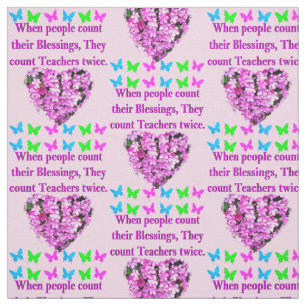 HÜBSCH PINK FLORAL LEHRER DESIGN STOFF