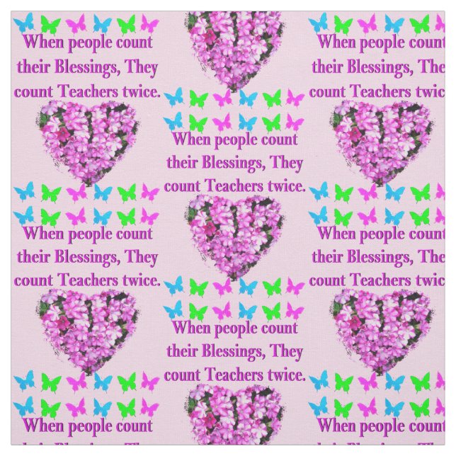 HÜBSCH PINK FLORAL LEHRER DESIGN STOFF (Muster)