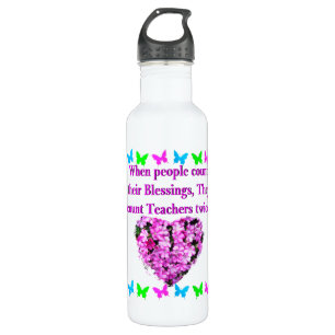 HÜBSCH PINK FLORAL LEHRER DESIGN TRINKFLASCHE