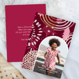 Hübsch Pink Frohe Weihnachts-Foto Grußbotschaft Feiertagskarte