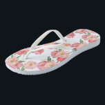 Hübsch Pink Garden Blume Flip Flops<br><div class="desc">Hübsch rosa Blume Aquarell</div>