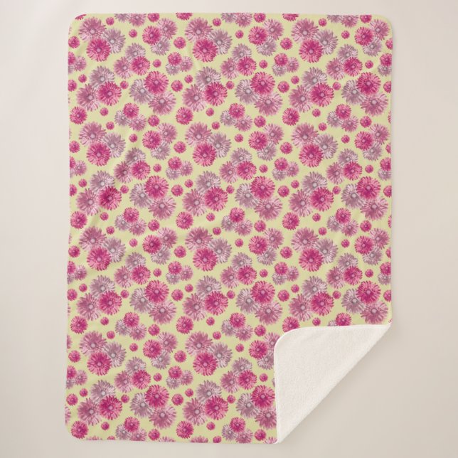 Hübsch Pink Gerbera Daisy Blume Soft Sherpadecke (Vorderseite)