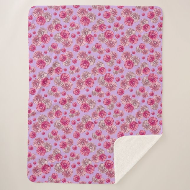 Hübsch Pink Gerbera Daisy Blume Soft Sherpadecke (Vorderseite)
