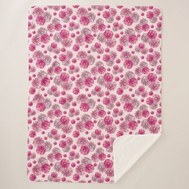 Hübsch Pink Gerbera Daisy Blume Soft Sherpadecke (Vorderseite)
