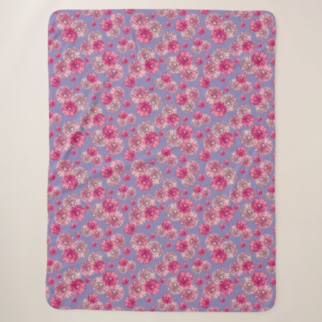 Hübsch Pink Gerbera Daisy Blume Soft Sherpadecke (Vorderseite)