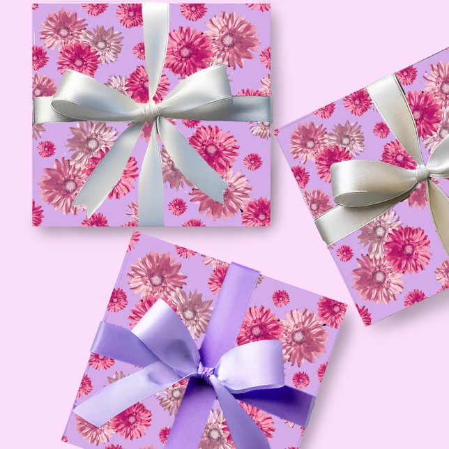 Hübsch Pink Gerbera Daisy Floral Geschenkpapier (Von Creator hochgeladen)
