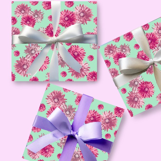 Hübsch Pink Gerbera Daisy Floral Geschenkpapier (Von Creator hochgeladen)