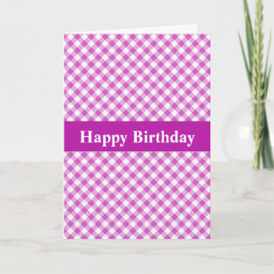 Hübsch Pink Gingham Birthday Card Karte